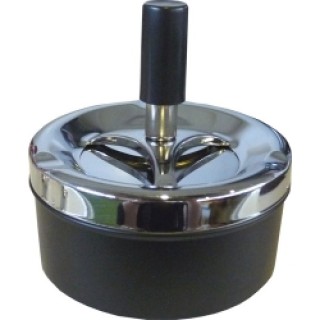 Пепельница Deluxe Ashtray вращающаяся хром черная 120 мм Пепельница Deluxe Ashtray вращающаяся хром черная 120 мм