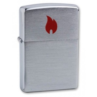 Зажигалка Zippo 200 Red Flame Brushed Chrome Зажигалка Zippo 200 Red Flame Brushed Chrome