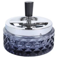 Пепельница Deluxe Ashtray вращающаяся, стекло,серая 115 мм